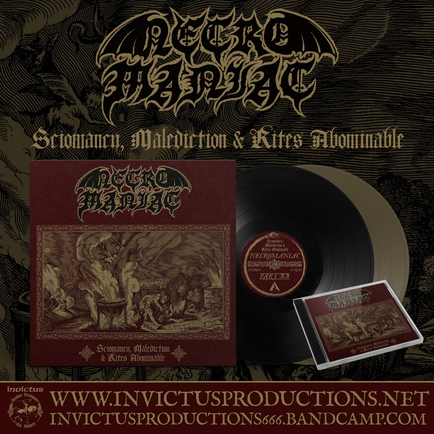 NECROMANIAC Sciomancy, Malediction & Rites Abominable LP