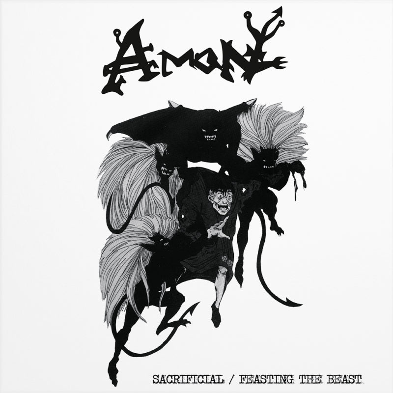 Amon (US) - Sacrificial / Feasting The Beast - LP (Pre-Order, Black, Transparent Black Splatter)